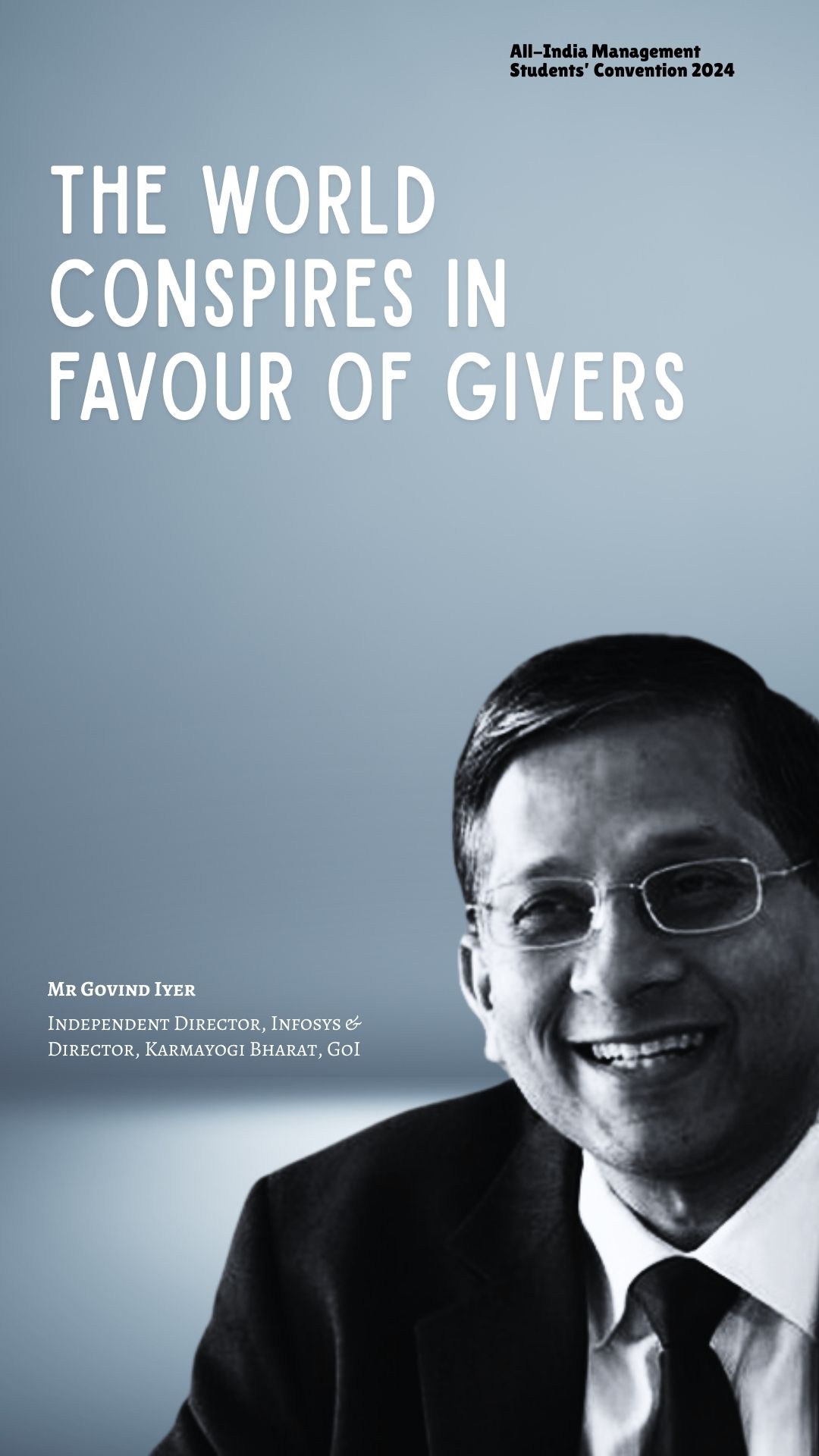 The world conspires in favour of givers